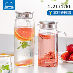 Locknlock Glass Cold Water Pitcher, Household Glass Pitcher, High Temperature Resistant, Large Capacity, Tea Pitcher, Juice Pitcher