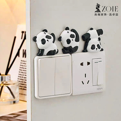 Cute Panda Modern Simple Switch Resina Home Abbellimento Adesivo Decorazione Ornamento Socket Blocking Paste Ciondolo Piccolo