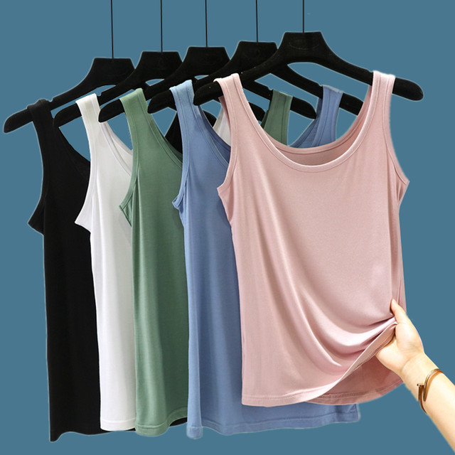 Modal Vest Suspender Women's Summer Thin Large Size Loose Slim Outer Top Round Neck Sleeveless Inner Bottoming Shirt
