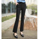 Women's 9-point spring and summer high waist slim black casual commuter small suit trousers