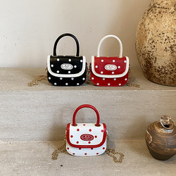 Polka dot children's mini hand accessory bag little princess girl heart 2025 Korean version ins style single shoulder crossbody bag