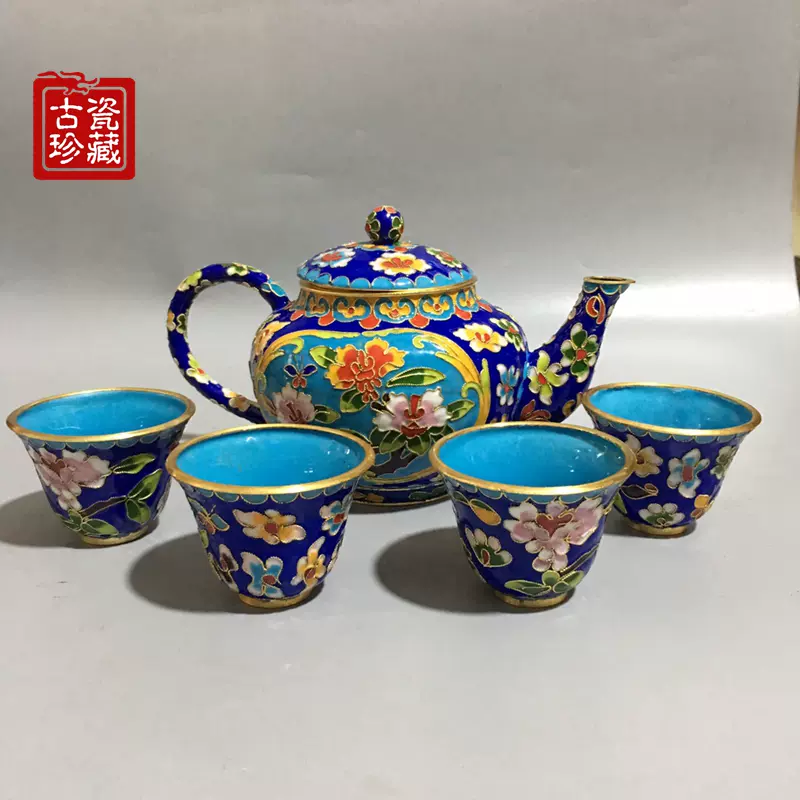 極上珍品 銅胎景泰藍 琺瑯彩 七寶燒 花鳥紋 茶杯 茶具 茶道具 稀少 収蔵美品  景泰藍掐絲琺瑯七寶燒牡丹花卉紋鍍金銅胎花瓶