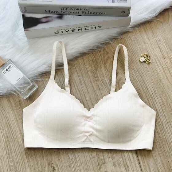 
Korean Jacquard exquisite small breasts gathered and tied with breasts bra girl style comfortable and versatile breathable underwear