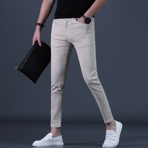 
Nine-point pants men's jeans trendy elastic slimming small feet men's nine-point casual pants summer men's pants new style