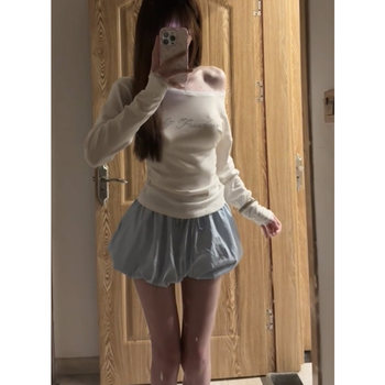 Women's sky blue waist straps and puffy skirt