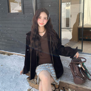 
[Clearance Price] Where's the Orange Tree American Retro Corduroy Jacket Women's Autumn Pure Cotton Zipper Jacket Top