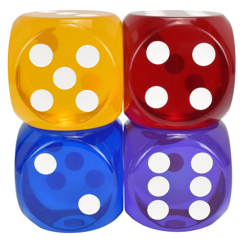5 Große Würfel 30mm - Acryl Würfel Set Für Spiele & Unterricht