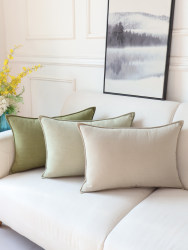 Super Soft Chenille Matcha Color Pillow Nordic Simple Solid Color Large Cushion Cover Pillow Lumbar Support Sofa Backrest Pillow