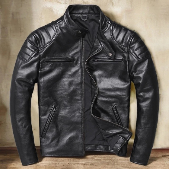 
Spring and Autumn New Men's First Layer Cowhide Genuine Leather Jackets Men's Short Stand Collar Casual Korean Style Autumn and Winter Motorcycle Leather Jackets