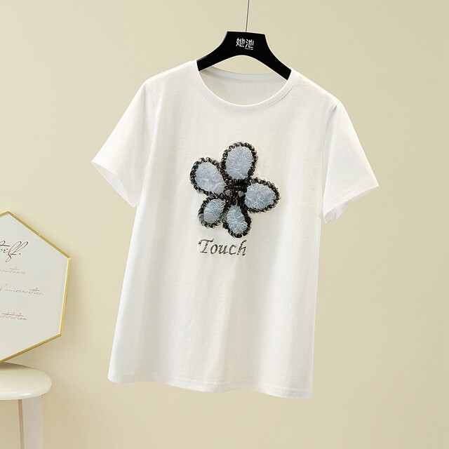 She pool casual T-shirt 2024 summer new women's fashionable temperament ...