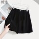 She pool retro shorts 2025 autumn clothes new women's clothing elegant temperament velvet high waist slim and loose wide-leg pants