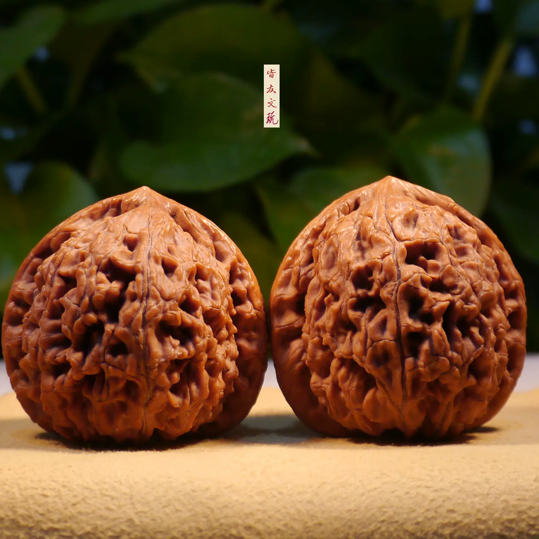 文玩堂：核桃（獅子毛）稀有品种 45.1mm水龙纹狮子头文玩核桃小众稀有精品配对核桃收藏级手感饱满文玩核桃