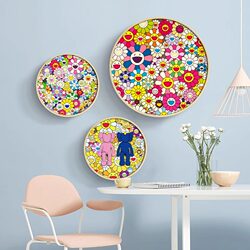 Sunflower Violent Bear Decorative Painting Bedroom Background Wall Corridor Round Painting Sunflower Mural Bedside Wall Hanging Painting