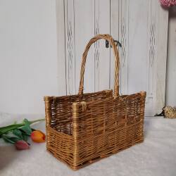 Rattan Basket Ins Nordic Style Hand-Held Flower Basket Flower Arrangement Bamboo Basket Storage Basket Woven Flower Basket Willow-Woven Flowers Handmade