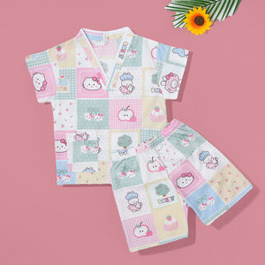 
New children's sweat steamer suit 100% cotton baby bath suit home pajamas boys and girls cartoon 100% cotton
