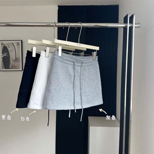 European large size fat mm high waist casual sports sweat skirt for women in summer Korean style skirt pants A-line hip short skirt skirt skirt
