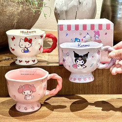 Authentic Sanrio Co-Branded Mug, High-Looking Kuromi Mug, Cute Melody Ceramic Cup, Kidsren's Water Cup