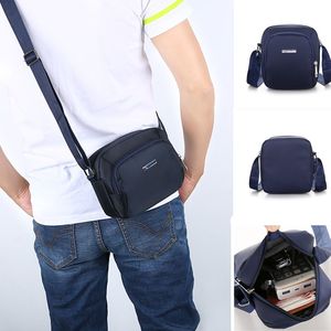 
2024 new trendy men's mini bag waterproof nylon Oxford cloth one-shoulder slant backpack mobile phone coin wallet