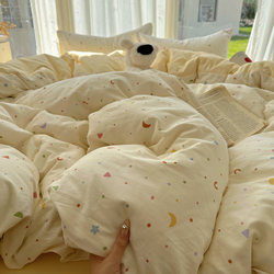 Class a Pure Cotton Four-Piece Set, All-Cotton 2025 New Style Bed Sheet, Duvet Cover, Quilt Cover, Bed Set for Student Dormitory, Single Three-Piece Set 3