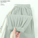 KV Zhenweis ice silk pants for women in summer 2025 new pleated casual pants gray-green high-end ice-sensing trousers