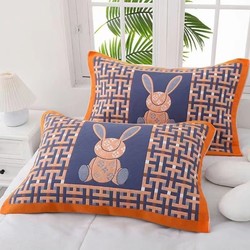 Pillow Cover Gauze Cotton European Style High-End Adult Household Five-Layer Dark Color Stain-Resistant All-Cotton Thickened Pillow Cover Enlarged