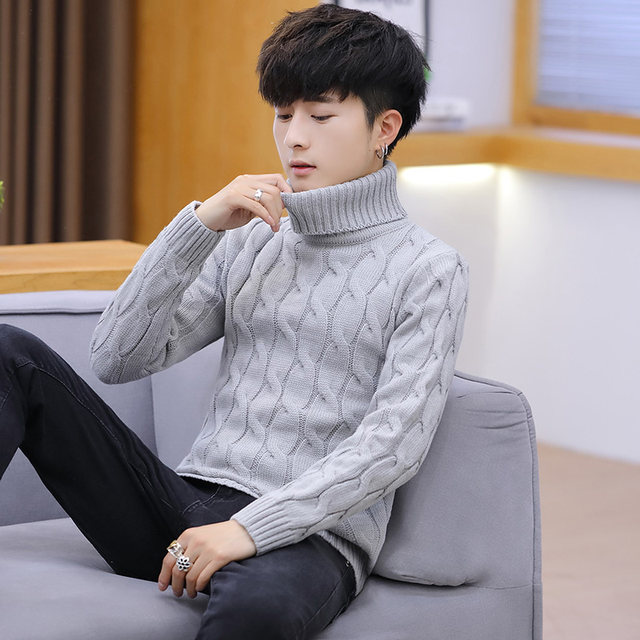 Turtleneck Sweater Men's Korean Style Slim Trendy Bottom Shirt ...