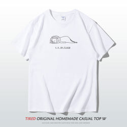 Trendy Casual T-Shirt with Cartoon Anime Design, American Style, Pure Cotton Short Sleeve, Unisex Couple's Wear, Summer