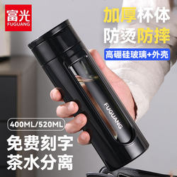 Fuguang Water Cup Men's Glass Cup Anti-Fall and Explosion-Proof Household New Model 2024 Car-Mounted Portable Heat-Resistant Business Tea Cup