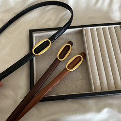 New Genuine Leather Small Belt for Women, Korean Style, Vintage Decorative Belt for Sweaters, Shirts, Dresses, Suits, Versatile and Simple Narrow Belt
