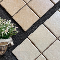 All-Ceramic 100X100 Limestone Mid-Century French-Style Curved Edge Trendy Small Biscuit Pattern Tiles