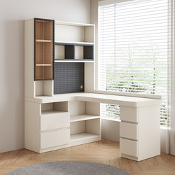 Solid Wood Corner Desk Bookshelf Integrated Desk Student Study Desk with Bookcase 2025 New Desktop Computer Office Desk