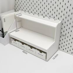 Ins Dormitory Desktop Double-Layer Storage Box Office Workstation Heightening Shelf Student Desk Organizer Storage Rack