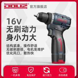 Dolish 16V Brushless Lithium Electric Drill, High Torque Rechargeable Hand Drill, Multi-Functional Household Electric Screwdriver