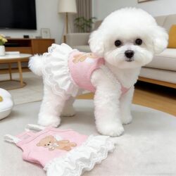 Trendy Pet Puppy Spring and Summer Thin Breathable Clothing for Small Dogs and Cats, Stylish Suspender Dress for Bichon, Teddy, Schnauzer