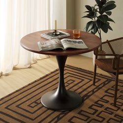 Solid Wood Small Round Table Coffee Table for Living Room, Small Apartment, Tulip Negotiation Table, Dining Table, Coffee Table, Balcony Leisure Table