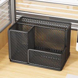 Office Desktop Pen Holder in a Simple Style, Suitable for Student Desks, Simple Grid Stationery Storage Box, Multifunctional Storage Essentials