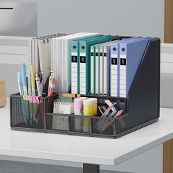 Desktop Multifunctional Storage Rack, Desk Organizer, Book Stand, Office Small Bookshelf, Partitioned Student Dormitory Study Organizer, Metal File Rack, Storage Box, Book Stand, Storage Shelf