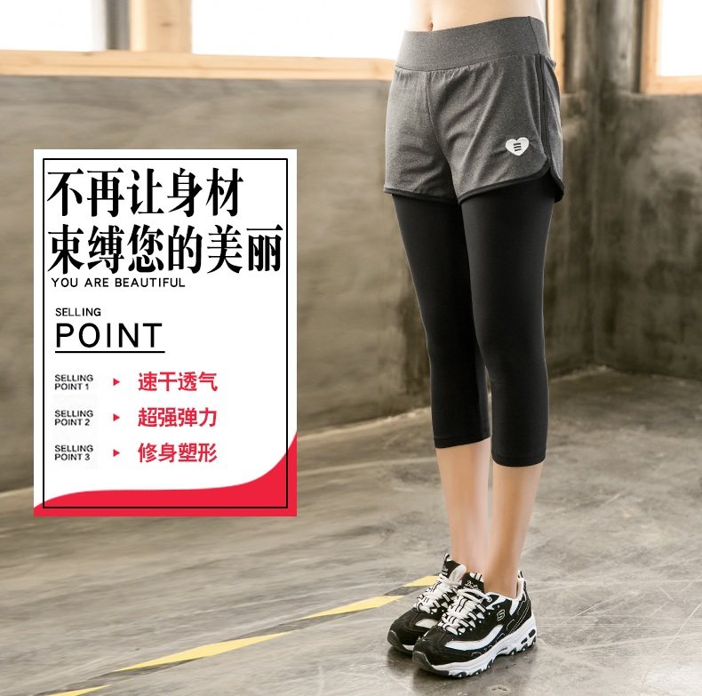 Pantaloncini Sportivi Donna Vita Alta - Set 2 Pezzi | Opachi, Con Tasche | Per Gym, Running, Yoga - Foto 10