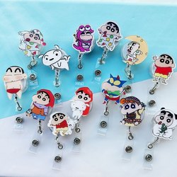 Nurse Badge Crayon Shin-Chan Id Retractable Buckle Easy-Pull Buckle Lanyard Badge Holder Factory Card Holder Medical Work Badge