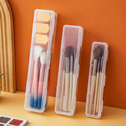 Makeup Brush Storage Box, Portable Dust-Proof with Lid, Blush Brush, Eye Shadow Brush, Eyebrow Pencil Organizer Box, Travel Box