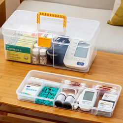 Household Small Blood Glucose Meter Storage Box, Transparent Emergency Medicine Box, Portable Medicine Box for the Elderly, Medicine Organizing Box