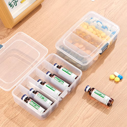 Travel Medicine Box, Portable Medicine Dispensing and Storage Box, Sealed Pill Box with Five Compartments, Small Pill Box, Portable Oral Liquid Box