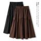 New autumn retro mid-length skirt for women A-line skirt high waist high-end versatile loose casual cover for hips to make you look thin