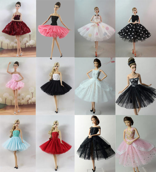 [Skirt] 30 cm dressing doll clothes 6 -point clothes multi -color ballet skirt princess lace mesh skirt