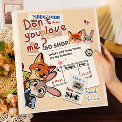 Zootopia DIY Self-Adhesive Photo Album Laminated Couple's Memory Album 3-Inch 4-Inch 567 Polaroid Photo Storage