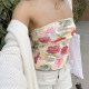 DARLINGAGA Vacation style Dopamine Flower Strap Vest Women's Wrinkled Slim Seaside Wear Slim Body Clothes