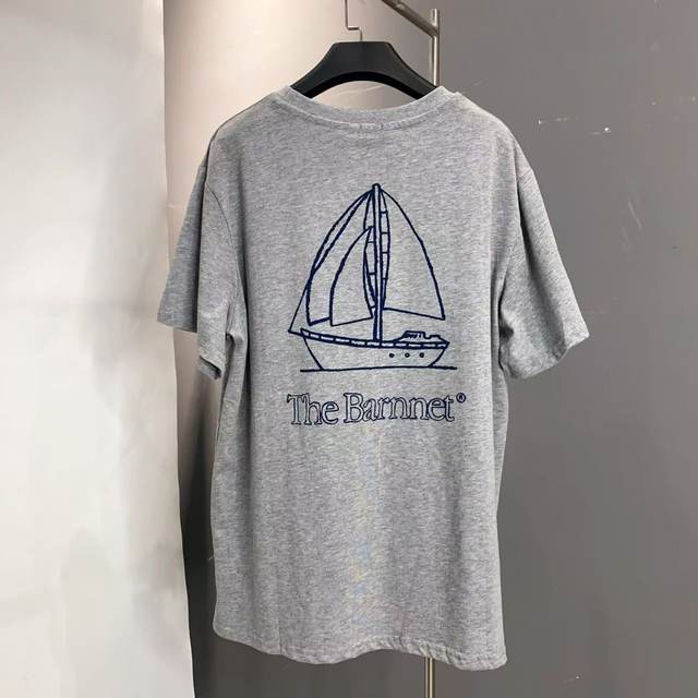 
Fun Paradise ~ T-shirt collection 100 cotton versatile round neck printed bead embroidery/ towel embroidery short-sleeved T-shirt for women DQJ