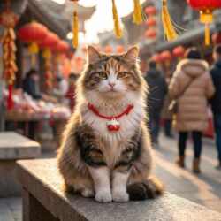 Red Lucky Cat Collar Cat Pet Collar Pendant Decorative Accessories