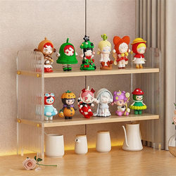 Figure Storage and Display Rack, Desktop Perfume and Cosmetics Cup Organizer, Small Ornament Tiered Shelf for Work Station Desk