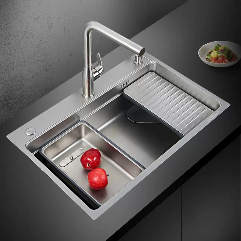 MT7548诺帝玛厨房水槽一体拉伸单槽304不锈钢厨房洗手盆洗菜池-Taobao